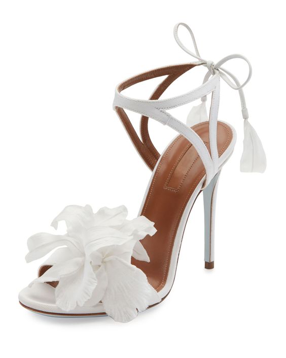 Aquazzura Floral Satin Bridal