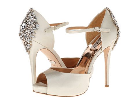 Badgley Mischka Kindra Ivory Satin