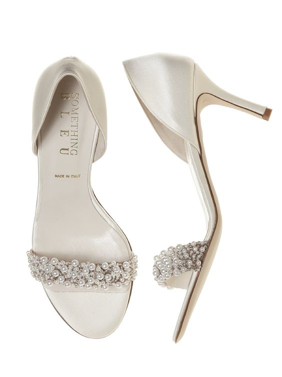 Cappy Pearl d'Orsay Ivory Satin Bridal Shoes