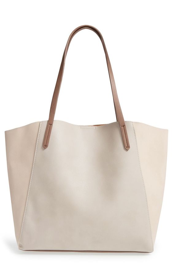 Colorblock Faux Leather Tote