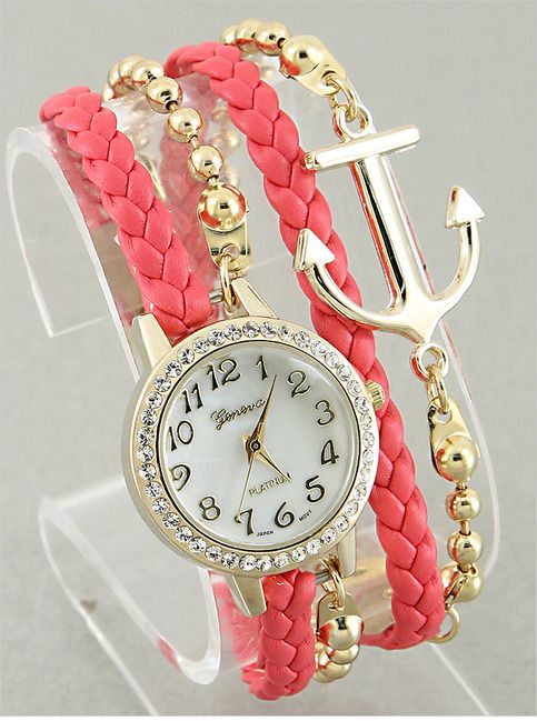 Coral Anchor Bracelet Watch from P.S.
