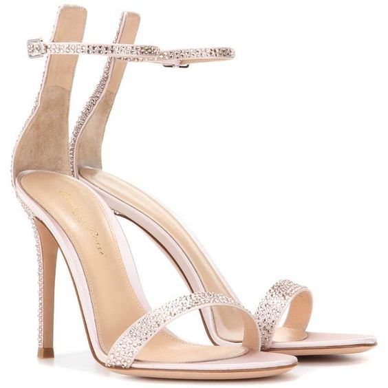 Embellished Satin Sandals