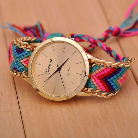 Geneva Watch Women’s Handmade Braided Friendship Bracelet.