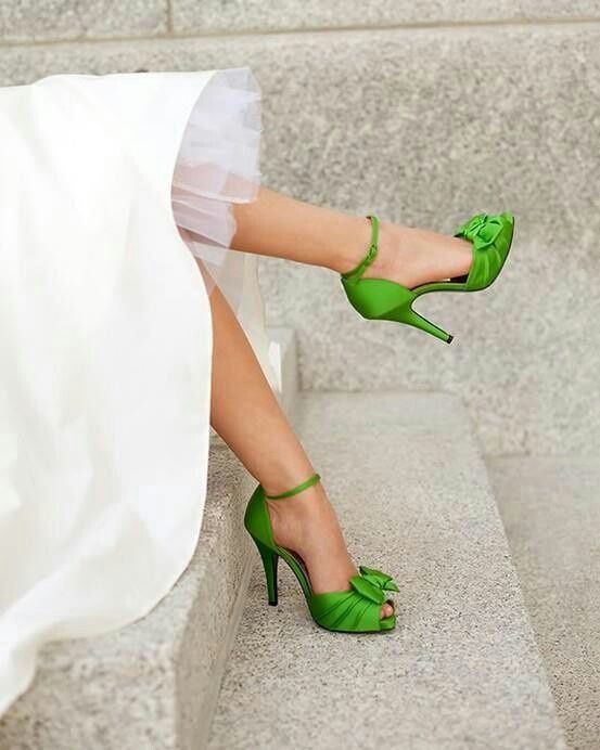 Green Satin Shoes