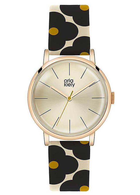 Ladies Floral Patterned Strap Watch by Orla Kiely