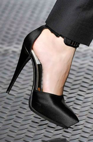 Lanvin satin ankle strap platform heels