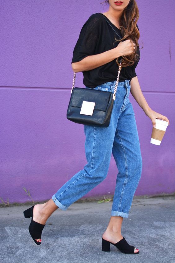 Mom fit jeans with mules
