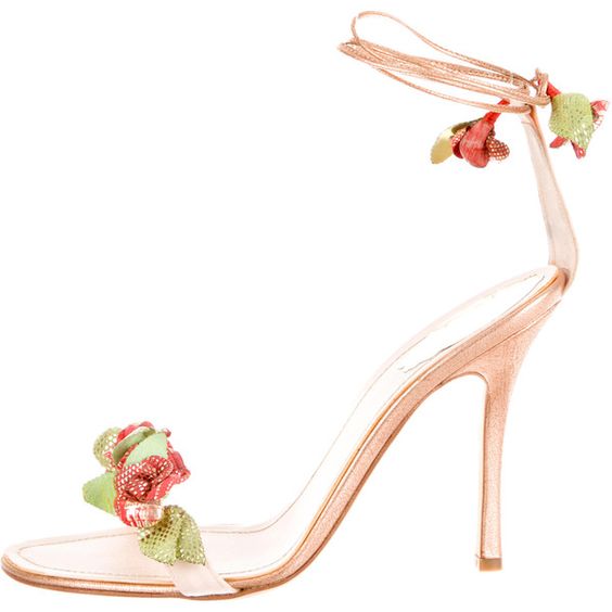 Rene Caovilla Lizard-Trimmed Lace-Up Sandals