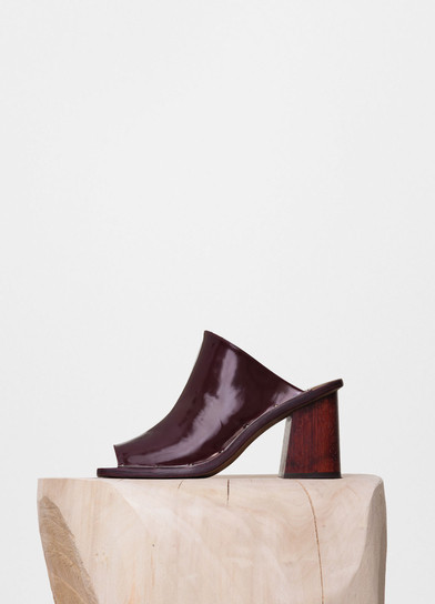 Rivet Mule with Wooden Heel in Soft Spazzolato