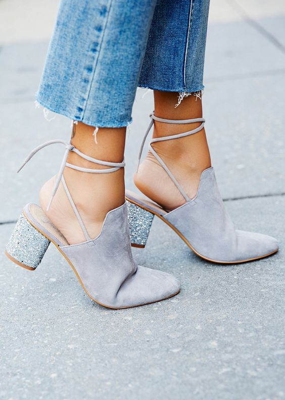 Sparkle wrap mules