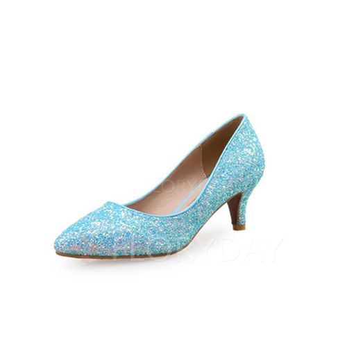 Women's Pumps Closed Toe Stiletto Heel Sparkling Glitter Shoes