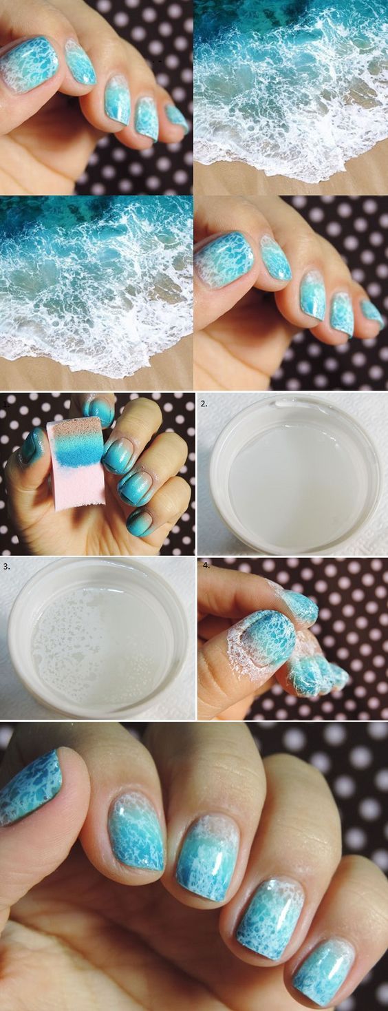 Beach waves inspired nails