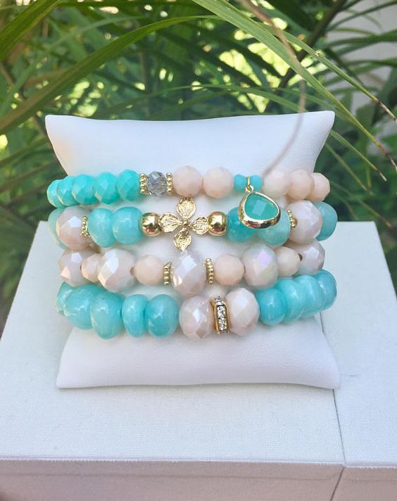 Bora Bora Stack Bracelets Beaded Bracelets Layering Bracelets