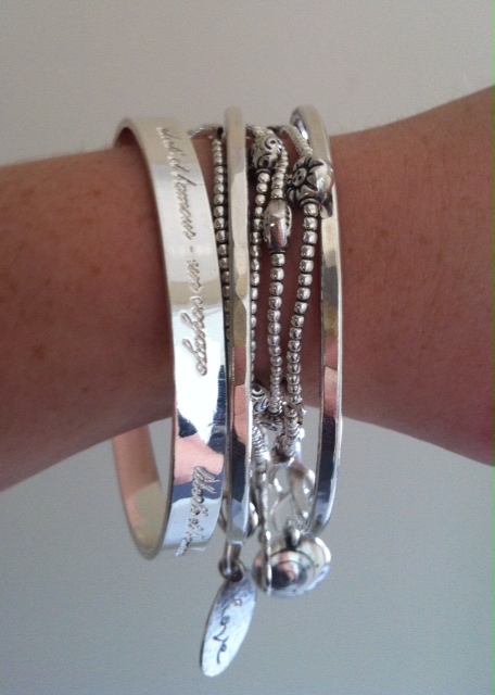 Chic silver stacking bracelets