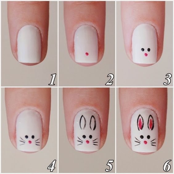 Cute bunny nail art tutorials