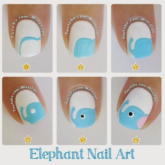 Elephant nail design tutorials