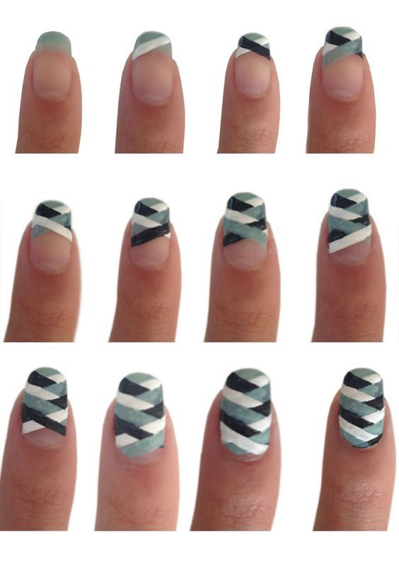 Fishtail braided nail art tutorials