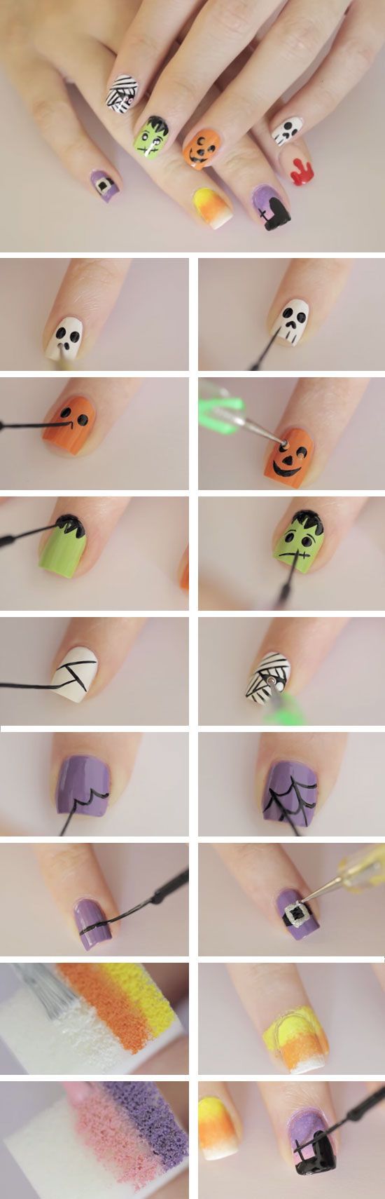 Halloween nail art tutorials