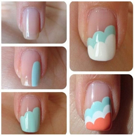 Simple and adorable cloud nail art tutorials