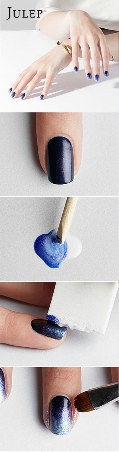 Sparkly ombre nail art tutorials