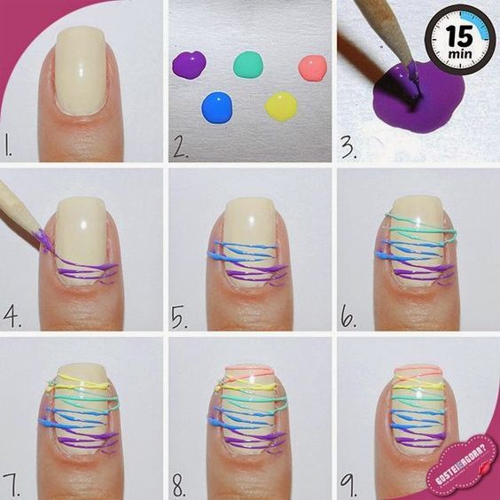 Sugar spun nail art design