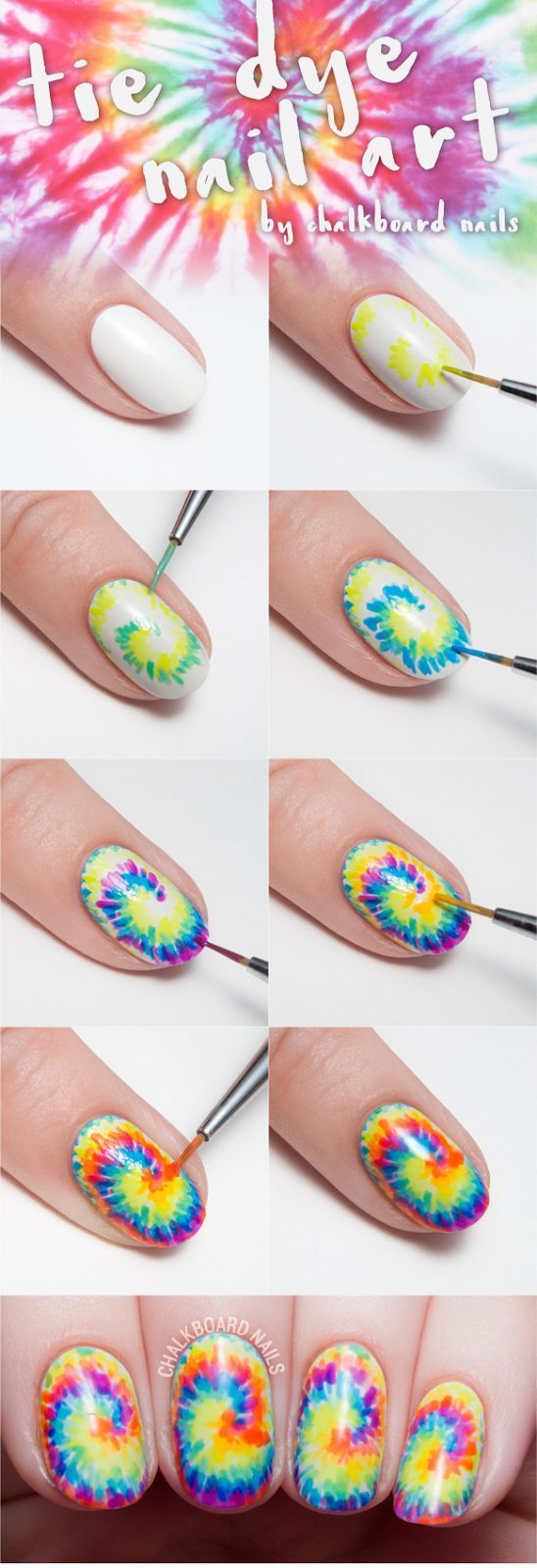 Tie dye nail art tutorials