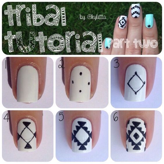 Tribal nail art tutorial