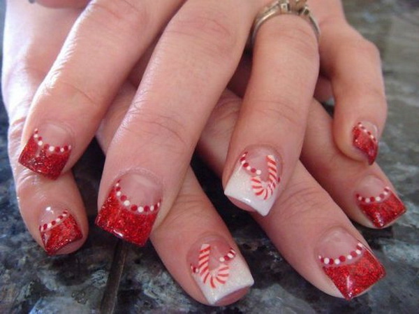 #Christmas #Nail #Art Awesome Candy Cane Christmas Nail Art