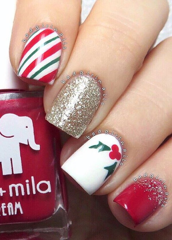 #Christmas #Nail #Art Christmas Colors Nail Art