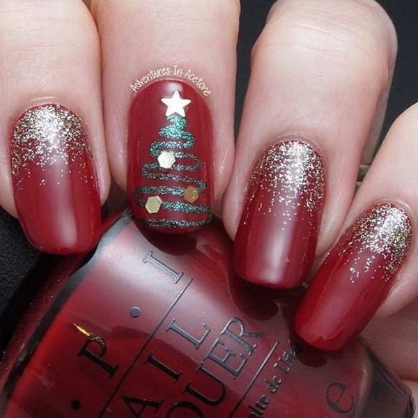 #Christmas #Nail #Art Christmas Tree Nail Art