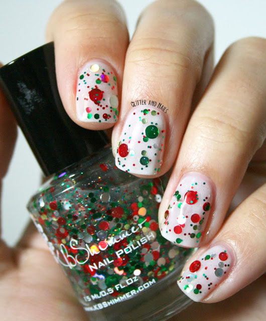 Festive Glitter Nail Art