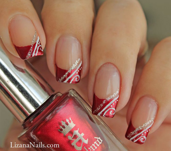 Red French Nail art