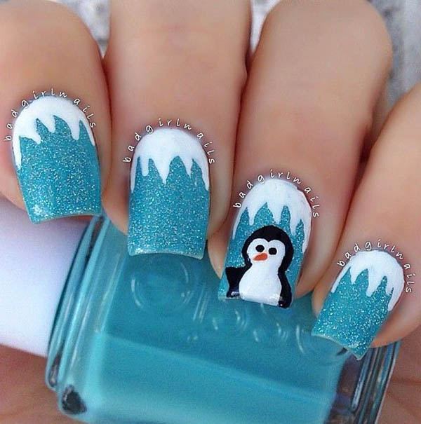Winter Snowy Nail Art