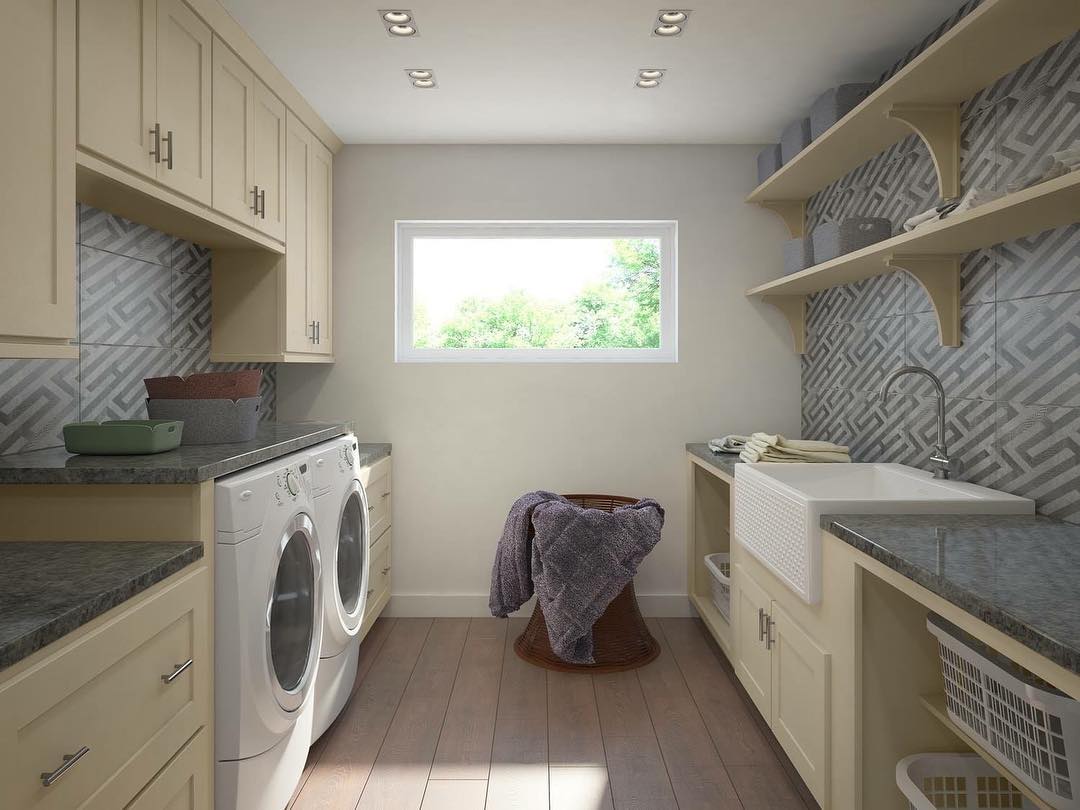 Add warm color to your laundry room