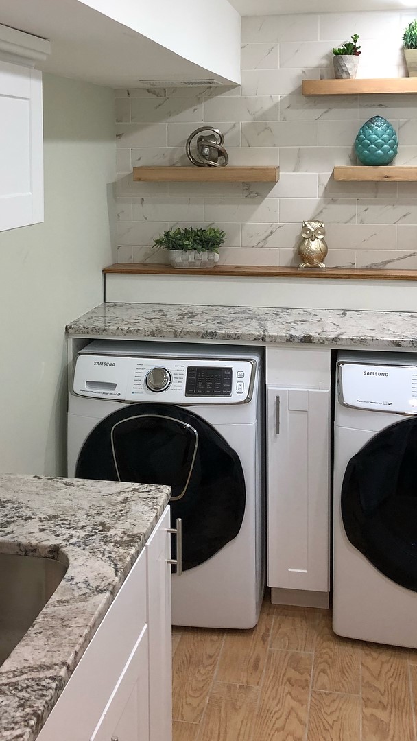 Turned a storage room into a complete Laundry room