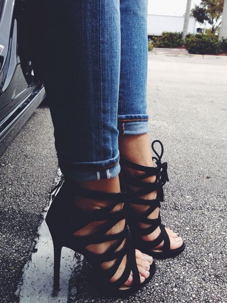 Black Strappy Heels