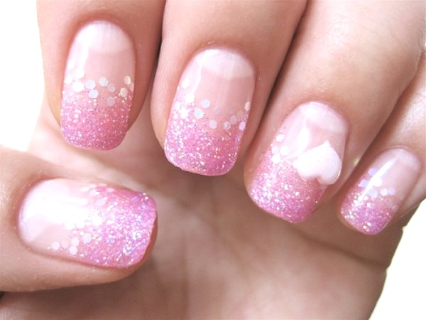 Glittered French Tip Nail Art