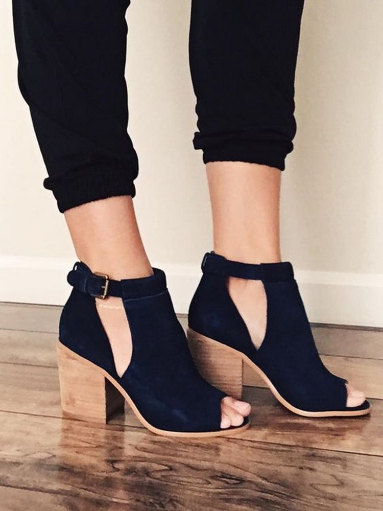 Navy blue suede cutout booties | Sole Society Ferris
