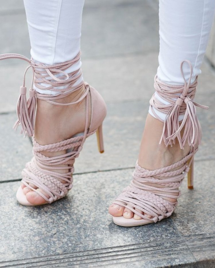 Pink Strappy Sandals