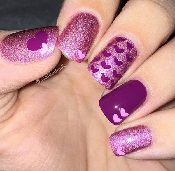 Purple Heart Nails