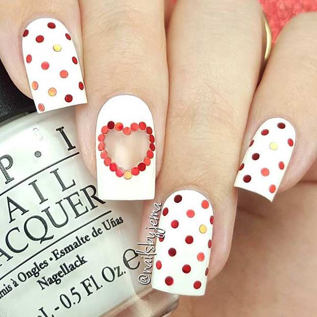 RED & WHITE POLKA DOT NAILS