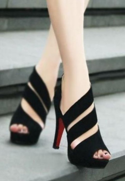 Strappy Peep-toe Platform Sandals