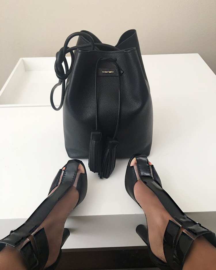 Tom Ford bag and Heels