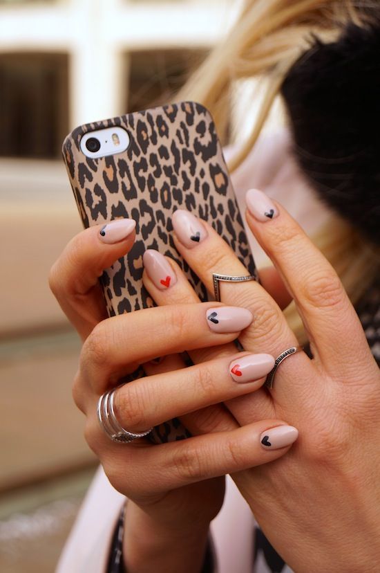 Understated Mini Heart Manicure