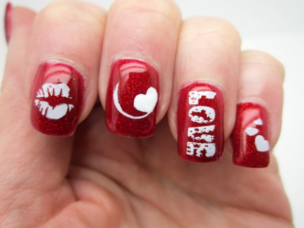 Valentines Lips Nail Designs