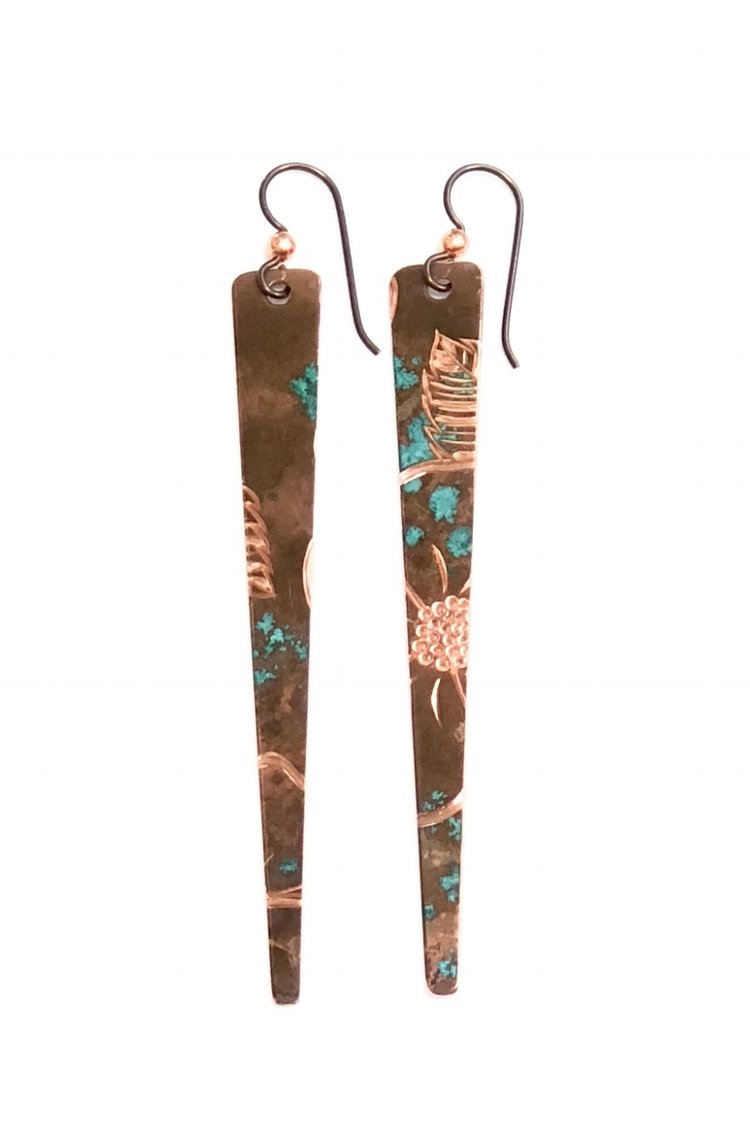 Copper Drop Earrings