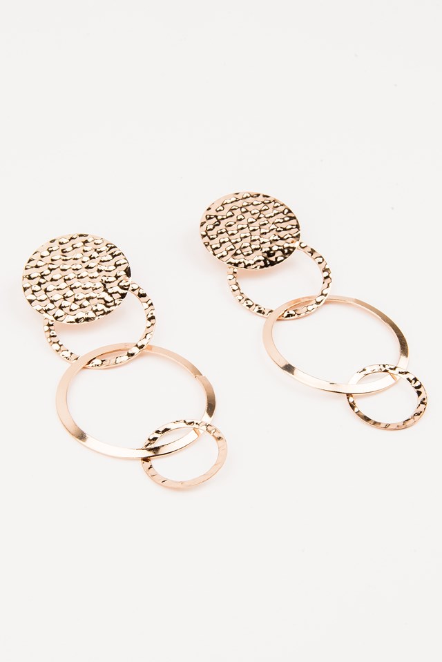 Hanging Structured Circles Earring
