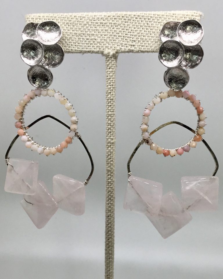 Rose quartz and Pink Opal Chandeliers
