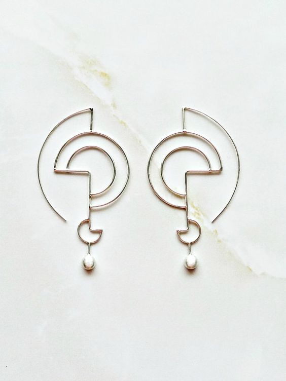 Silver Geometric Earrings