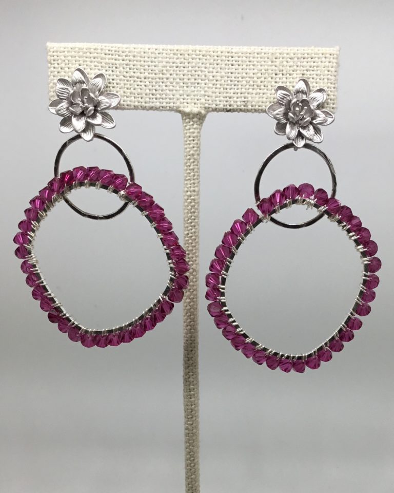 Swarovski Crystal and Floral Earrings